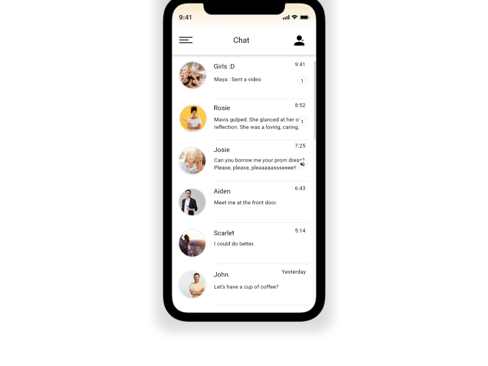 Direct Messaging 2d design adobe xd chat app dailyui design direct messaging ui ux vector