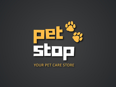 Pet Stop Logo art brand brand identity branding business card design flat graphic graphic design icon identity illustration illustrator le designs logo logo design minimal photoshop typography vector