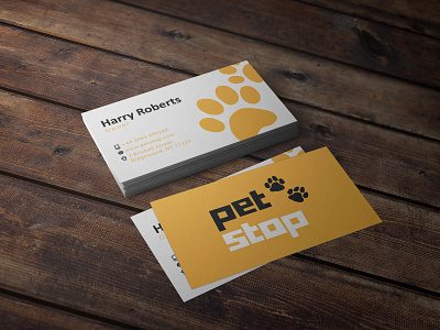 Pet Stop Business Card art brand brand identity branding business card design flat graphic graphic design icon identity illustration illustrator le designs logo logo design minimal photoshop typography vector