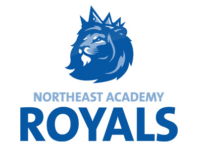 The Royals academy athletic college identity king lion logo northeast royals school slavo kiss sports