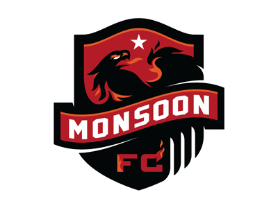 Phoenix Monsoon FC arizona athletic brand flames football identity logo phoenix phoenix monsoon slavo kiss soccer sports