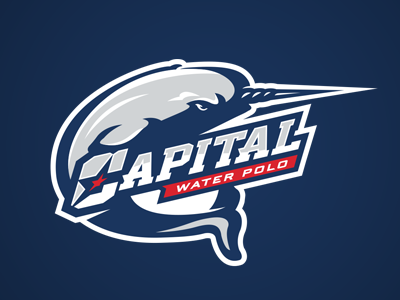 Capital Water Polo brand capital identity logo mascot narwhal slavo kiss sports team usa water polo