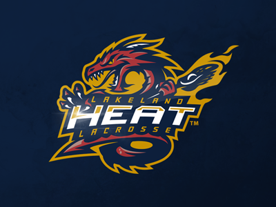 Lakeland Heat branding canada dragons fire heat identity lacrosse lakeland mascot slavo kiss sports