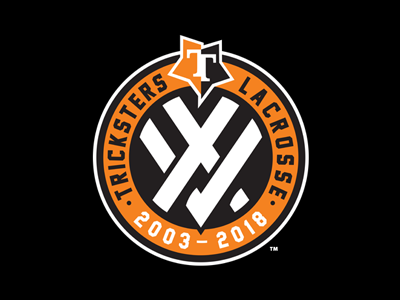 Tricksters 15th Anniversary Logo 15th anniversary branding identity lacrosse patch slavo kiss slovakia sports tricksters xv