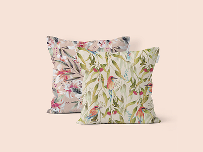 Silvana & Abril print cushions cushion deco fabric design fabric pattern floral pattern floralprint illustration painting pattern pattern art pattern design surfacedesigner watercolor