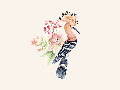 Martina Bird acuarela bird illustration birds floral floralprint illustration illustration art paint painting surfacedesigner watercolor