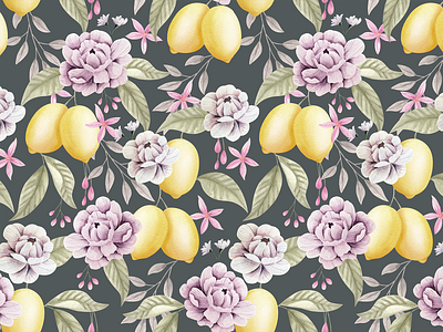 Lemon Party Pattern Dark