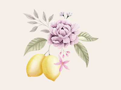 Lemon Party Illustration acuarela floral pattern floralprint homedecor illustration illustrator lemons painting pattern surfacedesigner watercolor