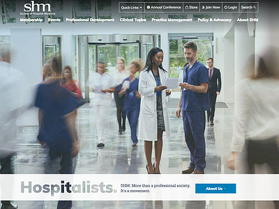 Society of Hospital Medicine creative direction web design