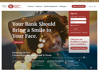 Canandaigua National Bank & Trust ui web design