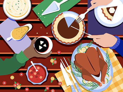 Thanksgiving celebration celebration character color design digital digital art dinner illustration illustrator thanksgiving thanksgiving day turkey vector