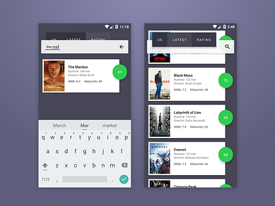 Android Movies App Design