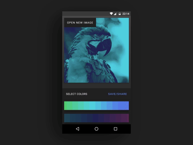 Duotone Effect app interface android app duotone interface material ui ux