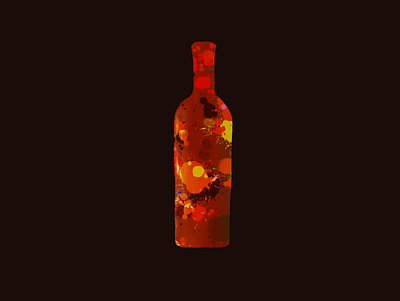 Wine Bottle dark mode design graphicdesign illustration procreate wine bottle