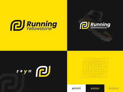 Running Yellowstone Logo branding graphic design logo logo design logo idea