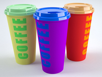 CGI paper coffee cups 3d studio max cgi colour mock up packaging