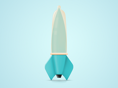 Rubber Rocket condom creative design fun icon illustration rocket rubber space