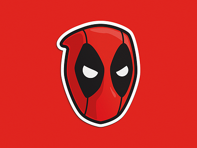 Deadpool character comic deadpool illustration marvel movie red sticker superhero vector