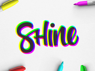 Shine colour hand lettering happy lettering monday shine typography
