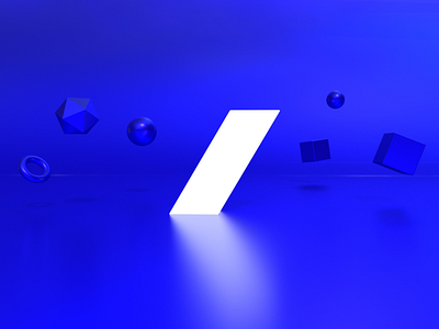 Abstract 3D 3d abstract blue brand render