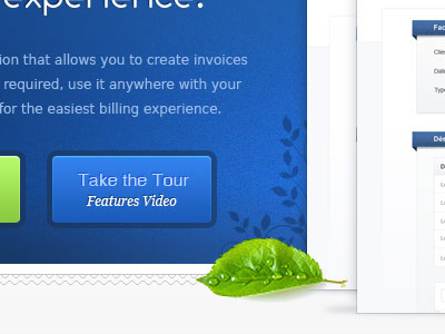 Take the Tour blue clean green natural webapp