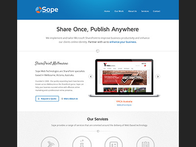 Sope blue clean grey icons web design