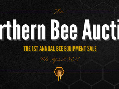 Northern Bee Auction black orange typography