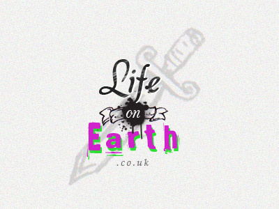 Life on Earth black hand drawn identity logo pink vintage