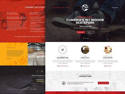 Urban Extreme dark design grunge layout red skate web design website yellow