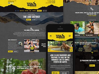 Total Warrior black dark design grunge web design website yellow