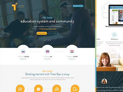 Tutorsys design landing layout orange website