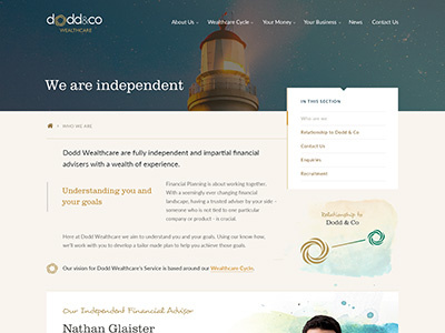 We are independent clean layout nav watercolour web web design website