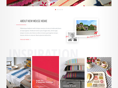 Fabric clean ecommerce layout pink ui design user interface web design website