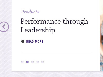 Performance clean purple slideshow typography ui web design