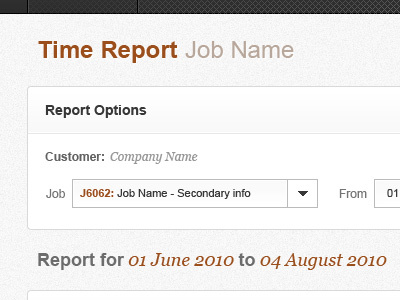 Time Report brown clean grey interface ui