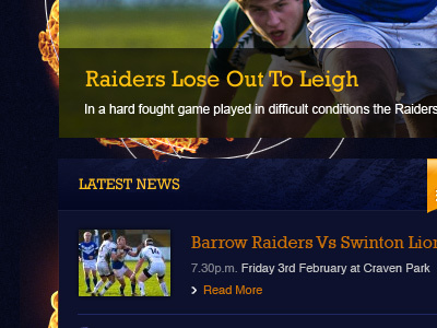 Raiders1 dark fire overlay rugby web design