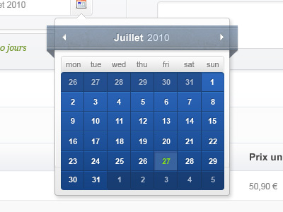 Calendar Overlay blue grey interface ui