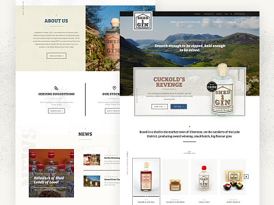Gin O'Clock bree serif clean cumbria design ecommerce layout product texture ui vintage web web design website