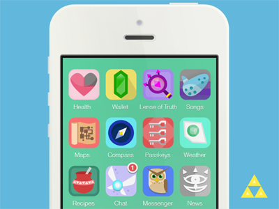 Link's Home Screen apps icons legend legend of zelda link n64 ocarina of time zelda