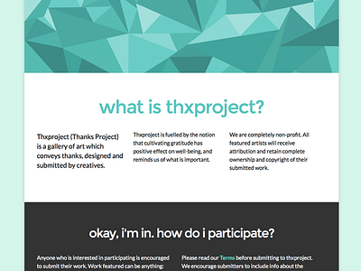 thxproject landing page