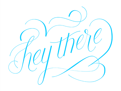 hey there cursive hand lettering lettering typography vector