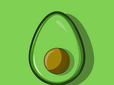 Avocado 🥑 2d. adobe illustrator graphic design avocado green healthy illustration simple