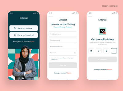 E'nterest - Auth screens app branding design login mobile app design mobile app ui register sign in sign up ui ux