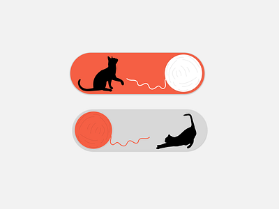 On/off - Daily UI 015 cat cats dailyui dailyui015 dailyuichallenge illustration on off on off switch onoff onoff switch switch switch button ui