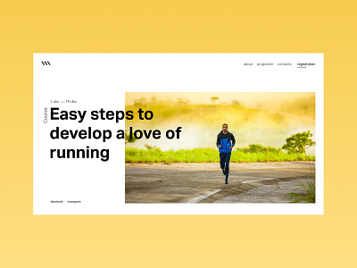 Running Course Template clean course education education course education website minimal runner running sport webdesign