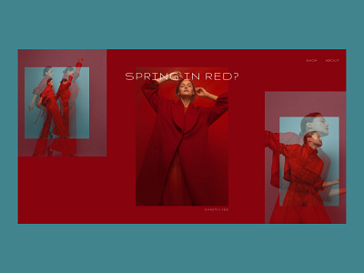 Spring in Red — E-commerce Hero Screen bold bold colors clean clothes cover e commerce e commerce design e commerce shop e shop fashion hero screen lookbook minimalism minimalistic red red color webdesign website