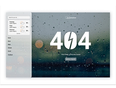 404 Error Page design ui web