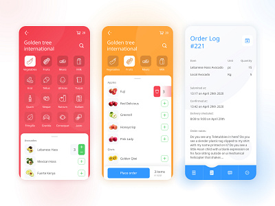 Food ordering and inventory app for restaurants app app design automation bar color delivery delivery service food and drink food app foodie icons minimal mobile ordering restaurant service shedule stock supply supply chain