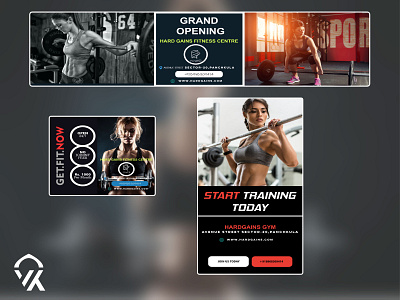 Web Banner for Fitness Centre art banner design fitness gains getfit illustration vector web