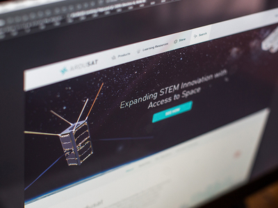 Satellite website development explore rendering satellite space web design website